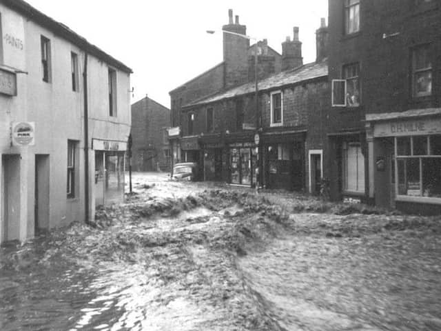A picture of Earby floods in 1964