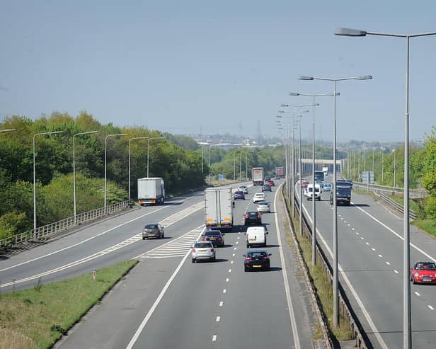 A road accident is causing delays on the M65 at Burnley this morning