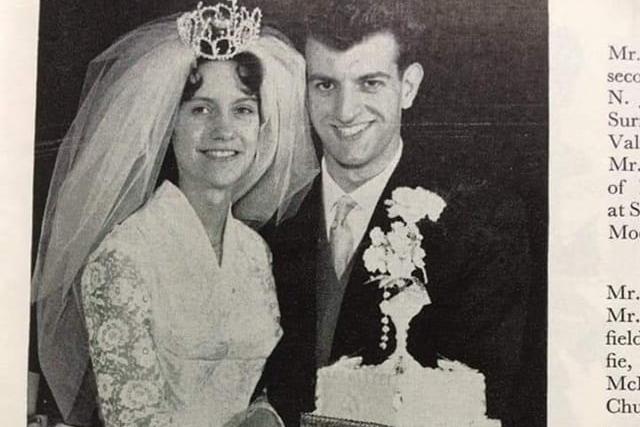 Here is Alan and Christine Fennell on their wedding day at St Paul's Church in Nelson in 1961.