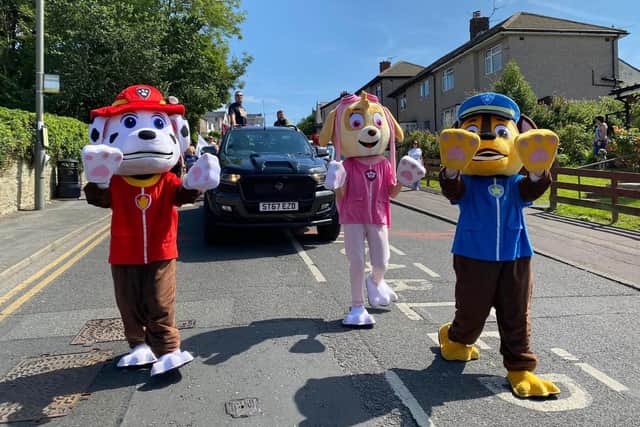 Paw Patrol characters at the Briercliffe Festival procession.