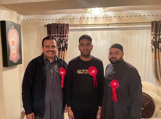Coun. Mohammed Adnan (centred) has defected to the Pendle Labour group from the Conservatives