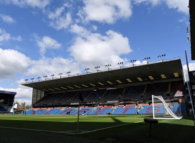 BURNLEY, ENGLAND - APRIL 24: General view inside the stadium prior to the Premier League match between Burnley and Wolverhampton Wanderers at Turf Moor on April 24, 2022 in Burnley, England. (Photo by Stu Forster/Getty Images)