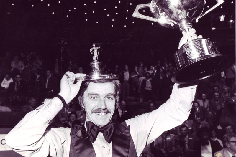 Cliff Thorburn celebrates becoming World Snooker Champion on May 5, 1980