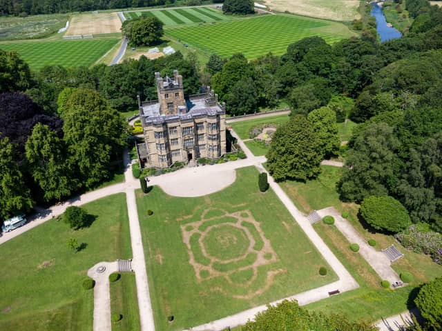 The recent hot weather in Burnley has caused the grass to reveal a ghost garden at Gawthorpe Hall. Photo: Kelvin Stuttard