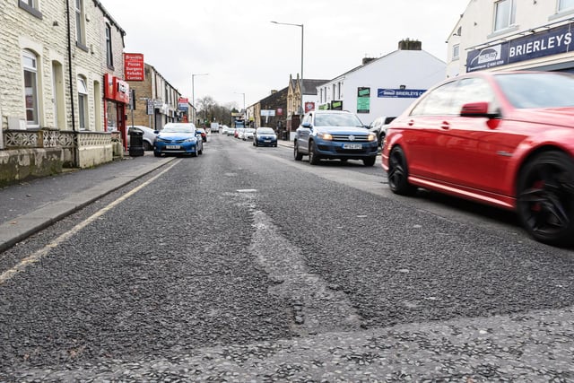 Potholes in Briercliffe Road in Burnley. Photo: Kelvin Stuttard