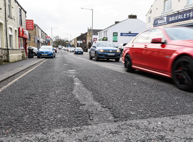 Potholes in Briercliffe Road in Burnley. Photo: Kelvin Stuttard