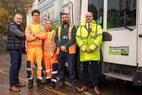 From right David Marshall (Pendle YES Hub project lead), Harvey van Geffen, Shane Hope, Kenneth Lee Handford (Supervisor of Operational Services, Pendle Borough Council), David Walker (Assistant Director Operational Services of Pendle Borough Council)