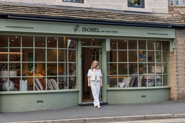 Isobel Riding outside her interior design studio in Barrowford