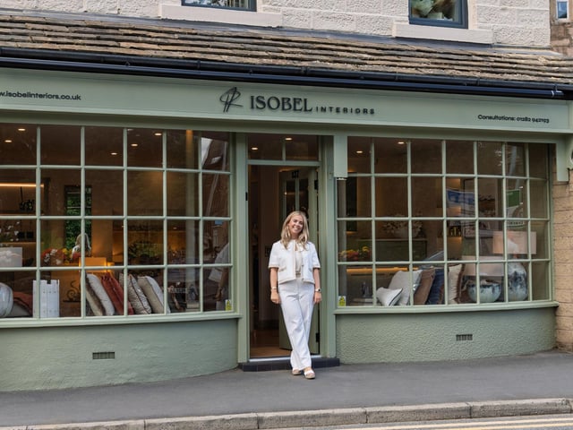 Isobel Riding outside her interior design studio in Barrowford