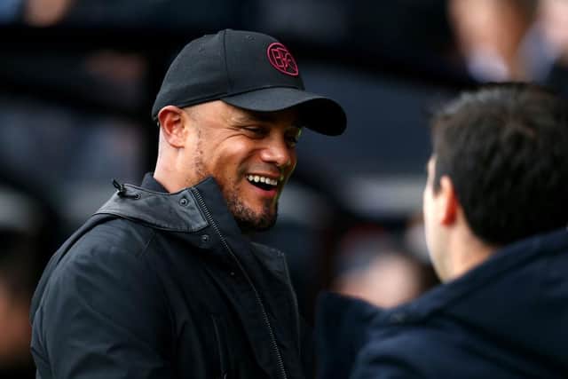 BOURNEMOUTH, ENGLAND - OCTOBER 28: Vincent Kompany, Manager of Burnley, looks on prior to the Premier League match between AFC Bournemouth and Burnley FC at Vitality Stadium on October 28, 2023 in Bournemouth, England. (Photo by Charlie Crowhurst/Getty Images)