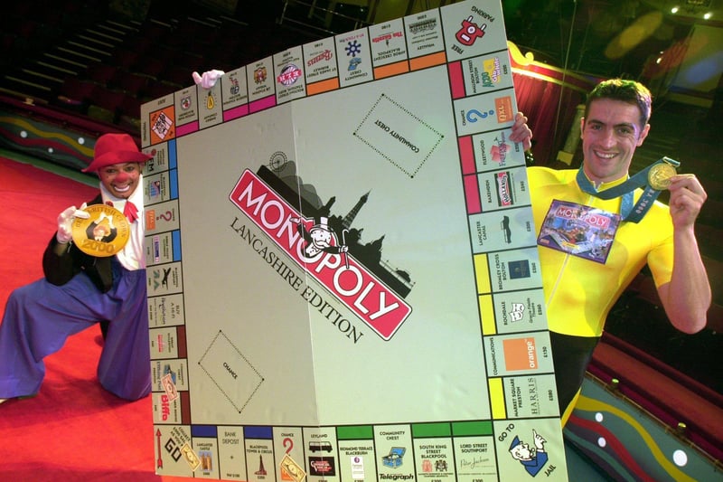 The Lancashire version of the board game Monopoly was launched at Blackpool's Tower Circus, with Olympic gold medallist Jason Queally and circus clown Mooky