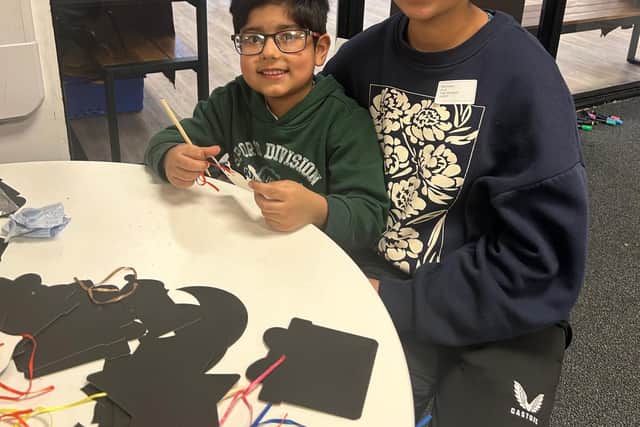 Children taking part in arts and crafts activity