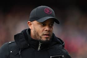 LONDON, ENGLAND - FEBRUARY 24: Burnley Manager, Vincent Kompany looks on during the Premier League match between Crystal Palace and Burnley FC at Selhurst Park on February 24, 2024 in London, England. (Photo by Alex Davidson/Getty Images)