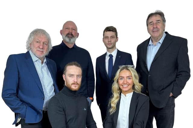 The team at newly launched company Supply Partners Direct Ltd who are (left to right) Mick Cookson (sales director) Laurie Smith (sales and partnership) Connor Smith (technical lead) and Steve McPherson (director). At the front are Vance Cookson (sales and partnerships lead) and Hannah Gilmore (marketing and onboard lead)