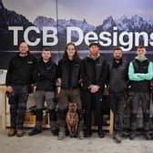 Chris Forrest (third from right) with his team at TCB Designs, the Burnley based signage company he launched five years ago