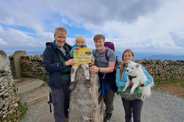 Yorkshire Three Peaks challenger Lily Barlow with her parents, Paul and Rebecca and big brother Ryan