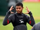 LIVERPOOL, ENGLAND - SEPTEMBER 26: Rhian Brewster of Liverpool during a training session at Melwood Training Ground on September 26, 2020 in Liverpool, England. (Photo by Andrew Powell/Liverpool FC via Getty Images)