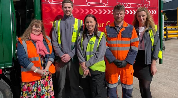 Pictured: Jo Norwood (PF), Alex (F&amp;W - Senior Planner), Amy (F&amp;W -
Professional Driver), Mark (F&amp;W - Vehicle Technician) and Laura Fagan (F&amp;W -
Systems Project Administrator)