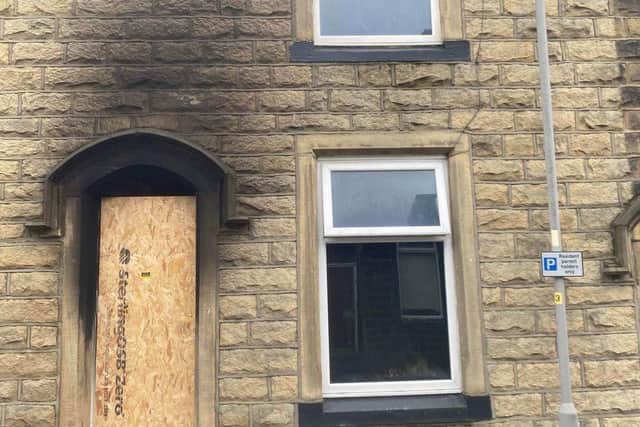 The couple's home in Derby Street, Colne, has been completely destroyed.