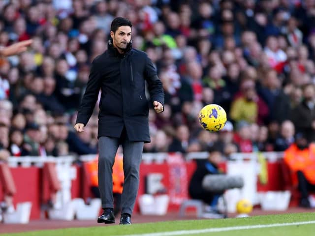 LONDON, ENGLAND - NOVEMBER 11: Mikel Arteta, Manager of Arsenal, looks on during the Premier League match between Arsenal FC and Burnley FC at Emirates Stadium on November 11, 2023 in London, England. (Photo by Marc Atkins/Getty Images)