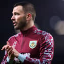 BURNLEY, ENGLAND - FEBRUARY 03: Phil Bardsley of Burnley looks on prior to the Premier League match between Burnley and Manchester City at Turf Moor on February 03, 2021 in Burnley, England. Sporting stadiums around the UK remain under strict restrictions due to the Coronavirus Pandemic as Government social distancing laws prohibit fans inside venues resulting in games being played behind closed doors. (Photo by Alex Pantling/Getty Images)