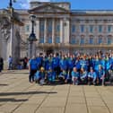 The picture shows the nine Scouts from Burnley and Pendle on a training weekend in London competing with 40 groups to complete a scavenger hunt all over the capital!