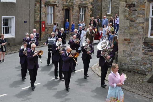 Slaidburn Silver Band  lead the May Queen procession