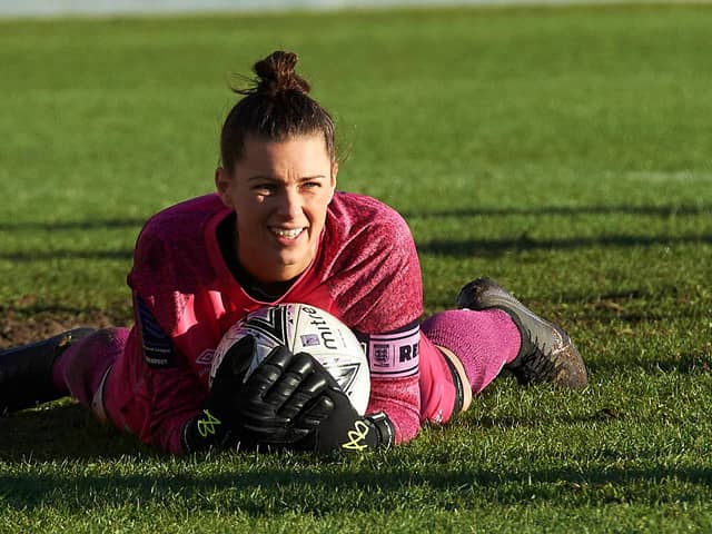 LEYLAND, ENGLAND - DECEMBER 12: (THE SUN OUT, THE SUN ON SUNDAY OUT) Lauren Bracewell of Burnley in action at Lancashire FA County Ground on December 12, 2021 in Leyland, England. (Photo by Nick Taylor/Liverpool FC/Liverpool FC via Getty Images)