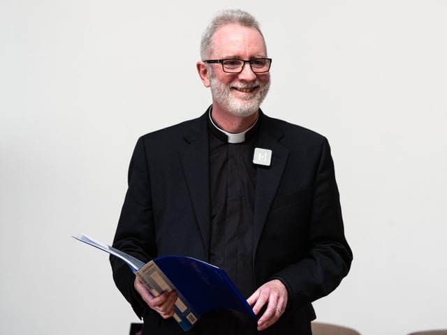 The Rev. Dr Joe Kennedy speaks as he is unveiled as the new Bishop of Burnley. Photo: Kelvin Lister-Stuttard