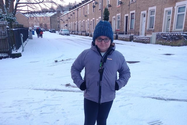 Bethany in Dall Street on her way to Springfield Primary School in Burnley