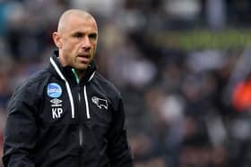 DERBY, ENGLAND- October 29: Kevin Phillips, Assistant Coach at Derby County looks on before the Sky Bet Championship match between Derby County and Sheffield Wednesday at iPro Stadium on October 29, 2016 in Derby, England. (Photo by Nathan Stirk/Getty Images)