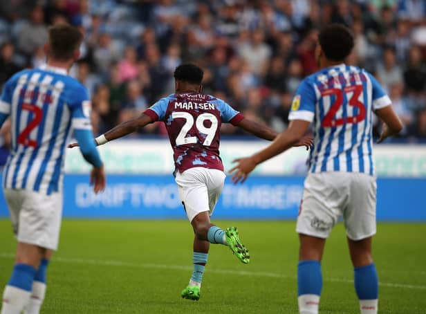 HUDDERSFIELD, ENGLAND - JULY 29: Ian Maatsen of Burnley celebrates scoring a goal during the Sky Bet Championship between Huddersfield Town and Burnley at John Smith's Stadium on July 29, 2022 in Huddersfield, England. (Photo by Ashley Allen/Getty Images)