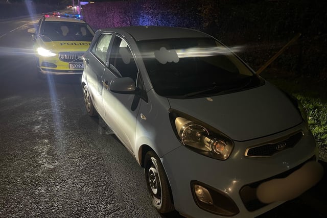 This Kia Picanto was stopped by patrols in Garstang Road, Catterall, while waiting for another car to be seized.
The driver was arrested after failing a roadside test for cannabis.