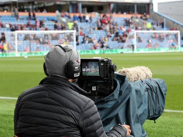 BURNLEY, ENGLAND - AUGUST 13: TV cameras before the Premier League match between Burnley and Cardiff City at Turf Moor on August 13, 2016 in Burnley, England. (Photo by Lynne Cameron/Getty Images)