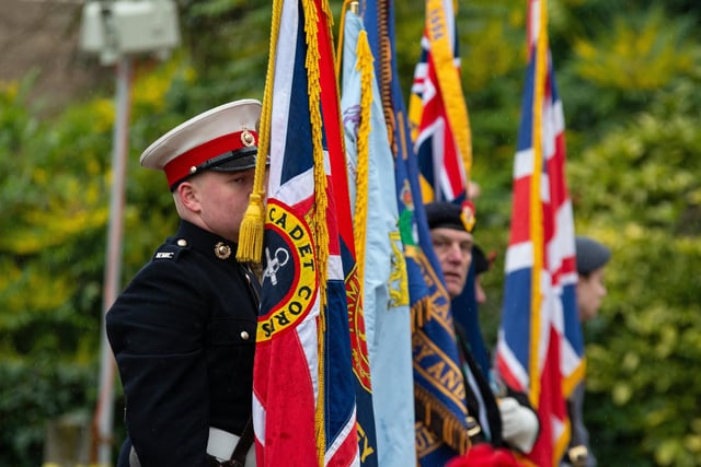 Flag bearers at Burnley's Remembrance Sunday service. Photo: Kelvin Lister-Stuttard