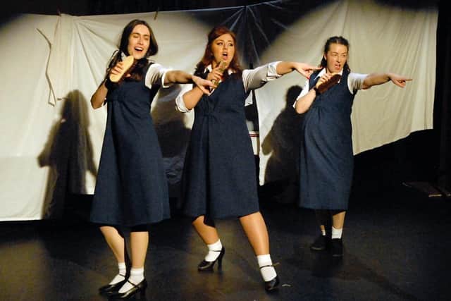 Three members of the cast of the Garrick's most recent production 'Be My Baby'  (left to right)  Rachel Bailey, Catheryn Osbourne and Charis Deighton.