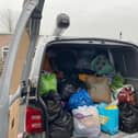One of the vans with donated supplies to be delivered to Ukranian refugees