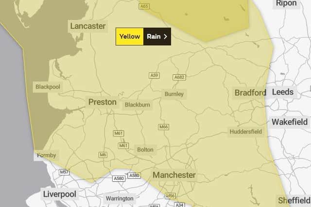 Up to 70mm of rain is expected to fall in most places (Credit: Met Office)