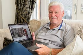 Comedian Roy Walker watches the David Ford music video in which he stars lip syncing. Photo: Kelvin Stuttard