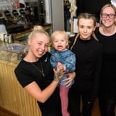 Charlatte's owner Charlotte Forrester (far right) with (left to right)  Katie Broomfield, Isla Heap and Lea Barlow. Photo: Kelvin Stuttard Charotte has thanked all her customers for their donations and support a day after the premises in St James Street, Burnley, were targeted by thieves