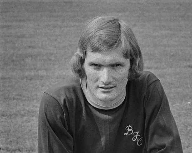 Welsh footballer Leighton James of League Division One team Burnley FC at the start of the 1973-74 football season, UK, 10th August 1973.  (Photo by Evening Standard/Hulton Archive/Getty Images)