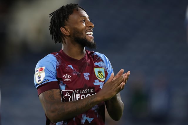 HUDDERSFIELD, ENGLAND - JULY 29: Samuel Bastien of Burnley applauds the Burnley supporters after the Sky Bet Championship match between Huddersfield Town and Burnley at John Smith's Stadium on July 29, 2022 in Huddersfield, England. (Photo by Ashley Allen/Getty Images)
