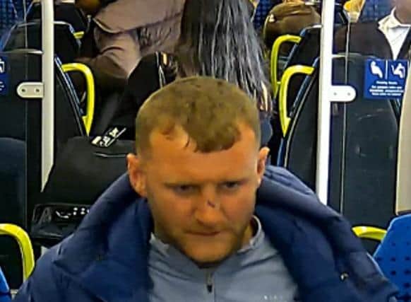 Police want to speak to this man in relation to an incident on a train