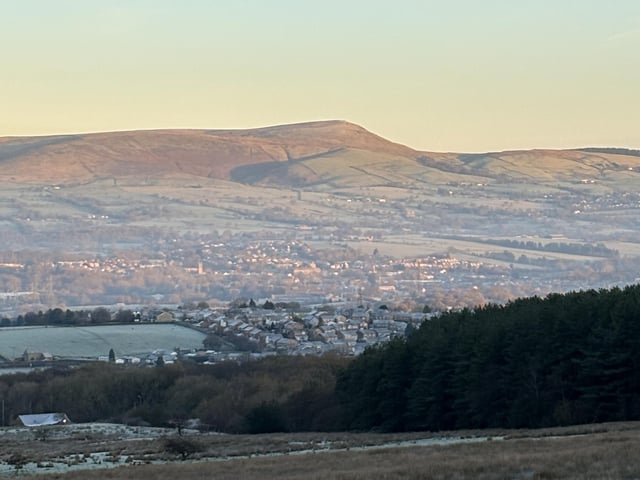 Across the valley to Pendle Hill taken from Hameldon Hill, Hapton