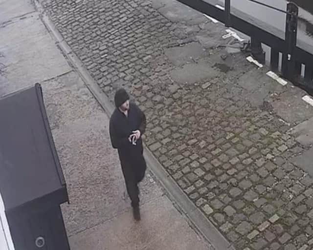 Police have released this CCTV still of a man they want to speak after a woman was approached on a canal towpath in Barrowford