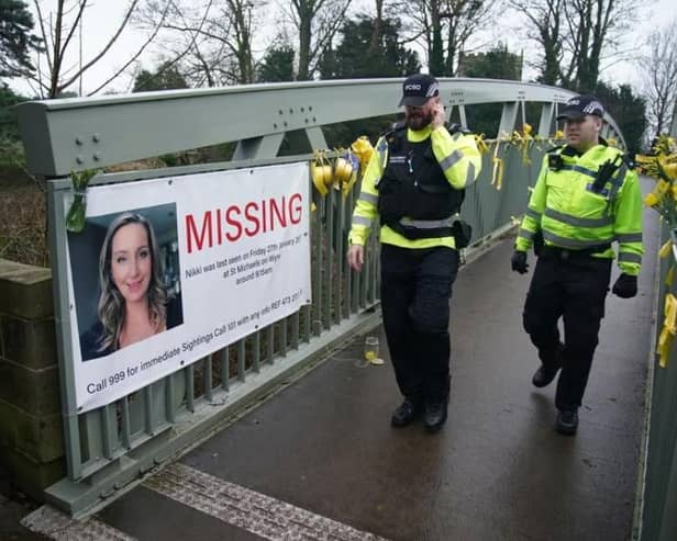 A missing poster shortly after Nicola Bulley disappeared