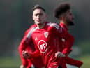 CARDIFF, WALES - MARCH 23: Connor Roberts of Wales in action during a Wales Training Session at Vale Resort on March 23, 2022 in Cardiff, Wales.