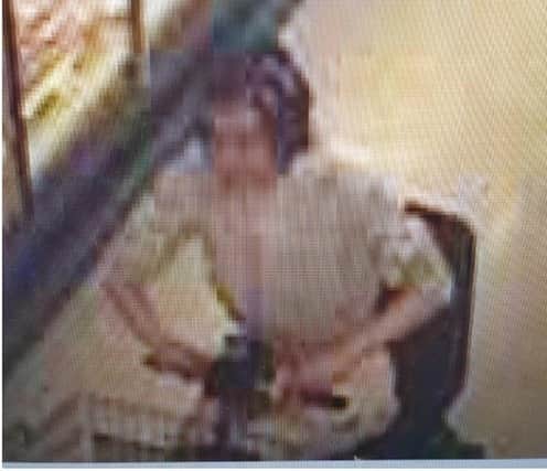 Police want to speak to the person in the CCTV image about a theft at Asda, Colne.
