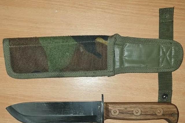 A knife seized from the Burnley OCG as part of Operation Warrior