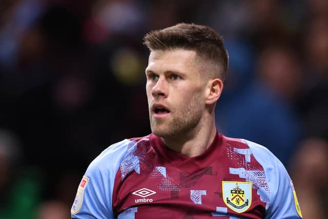 BURNLEY, ENGLAND - APRIL 10: Johann Berg Gudmundsson of Burnley looks on during the Sky Bet Championship between Burnley and Sheffield United at Turf Moor on April 10, 2023 in Burnley, England. (Photo by Alex Livesey/Getty Images)